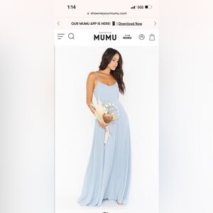 Showmeyourmumu new steel blue bridesmaid dress